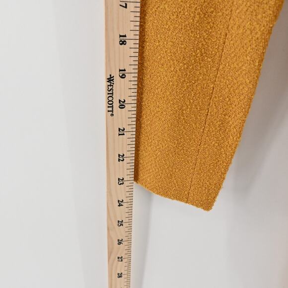 JONES NY Womens Tweed Wool Jacket Size 4 Petite Gold Yellow Belted Button Retro - Picture 6 of 13